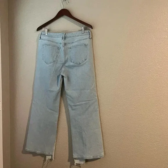 Driftwood Cece Jeans Split Hem Straight Leg High Waist 30 27 - Picture 8 of 10